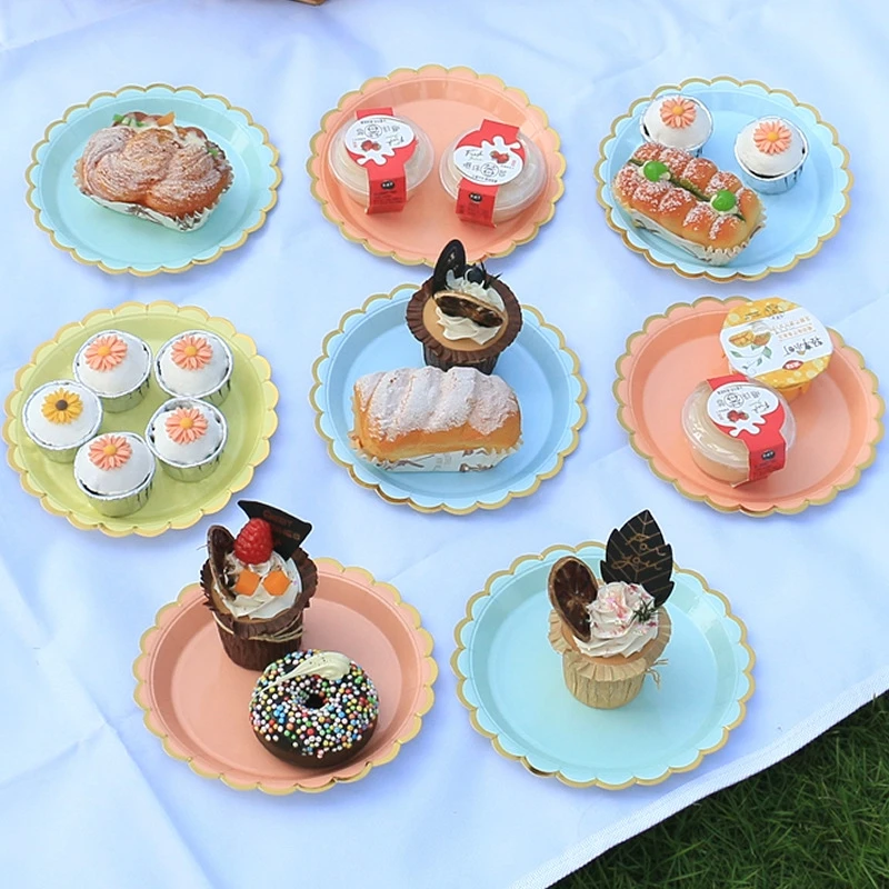 Solid Color Disposable Tableware - Pink  Blue Baby Shower  Birthday Party Supplies