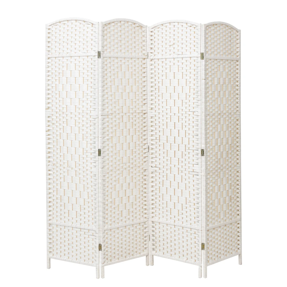 【Lifeideas】Folding Weave Fiber Room Divider Privacy Screen for Home