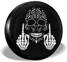 

Foruidea Black White Skull Spare Tire COVER CAR Waterproof Dust-Proof UV Sun Wheel Tire COVER CAR Fit for Jeep,Trailer, RV