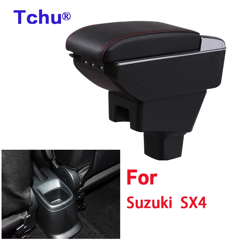 Per Suzuki Sx4 Bracciolo Box Suzuki Sx4 Center Car Storage Box Portabicchieri D'Acqua Posacenere Usb Car Interior Retrofit Parts