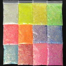 

1KG/Bag Glow In Dark Mixed Hexagon Nail Art Glitter Yellow Green Light Chunky Sequins Long Last Noctilucent Manicure Flake Decor