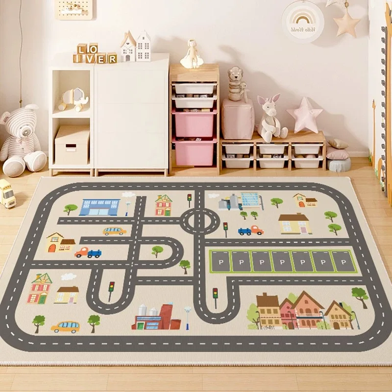 Kids Carpet Children's Room Play Area Living Room Bedroom Car track Digital puzzle game mat Baby play crawl mat