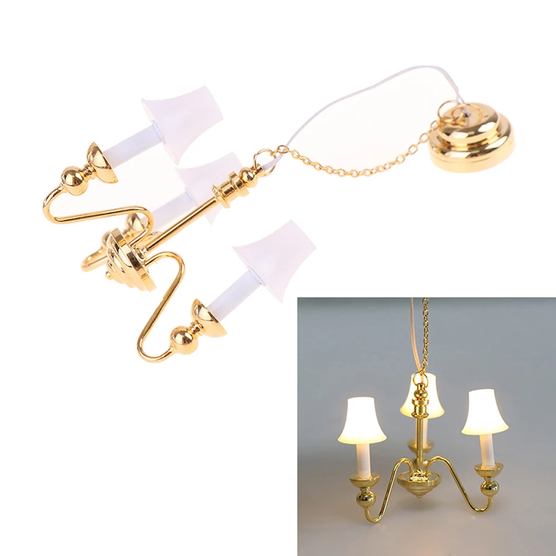 1/6 1/12 Scale Dollhouse Accessories Miniature LED Wall Sconce Lamp, dollhouse table lamp, Battery Operated With ON/OFF Switch 6