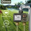 Diivoo Garden Water Timer 2 Outlets IPX5 Waterproof Multi-Functional Automatic Irrigation Timer with Rain Delay/Manual/Auto Mode 1