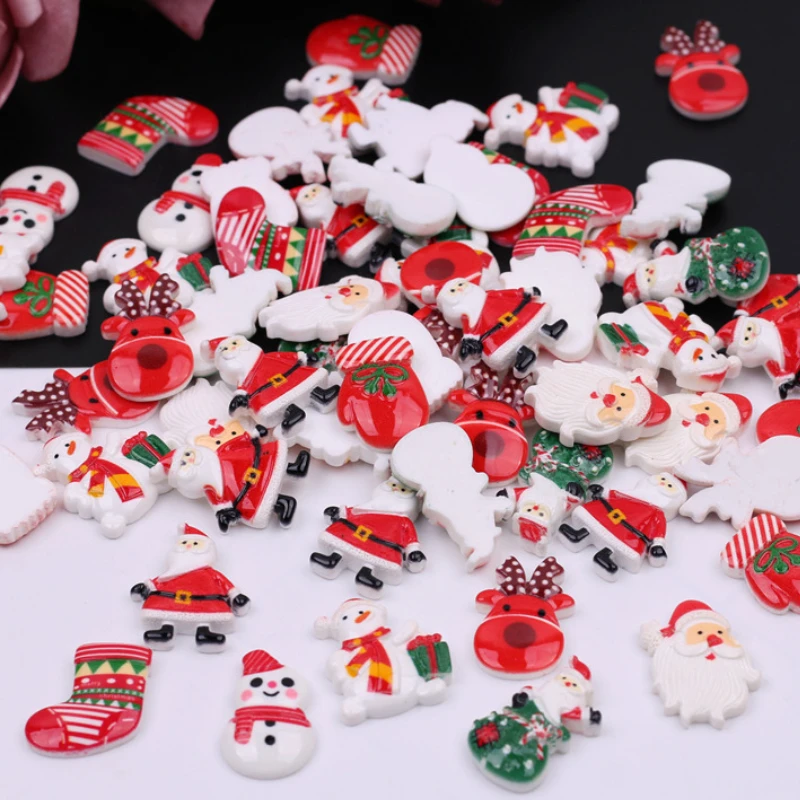 20Pcs Mini Resin Micro Landscape Decorations Santa Claus Snowman Figurine Bonsai Ornament Christmas Xmas Ornament Home Decor