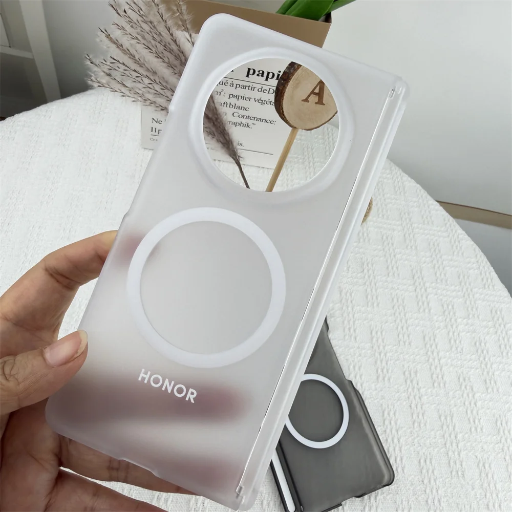 Ice Crystal Ultra Thin Magnetic Hinge Shockproof Case - Clear/Matte Finish