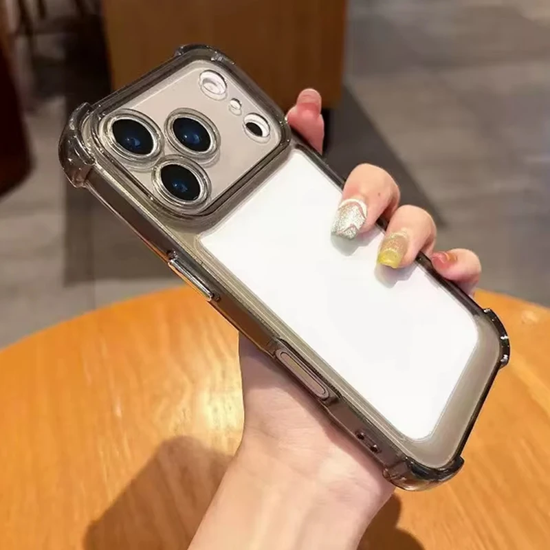 Luxury Transparent Acrylic Shockproof Bumper Phone Case - Clear Hard Cover