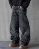 90s Streetwear Retro Hip Op Flame Embroidery Loose High Waisted Men Jeans Female Y2K New Harajuku Gothic Wide Leg Pants 1