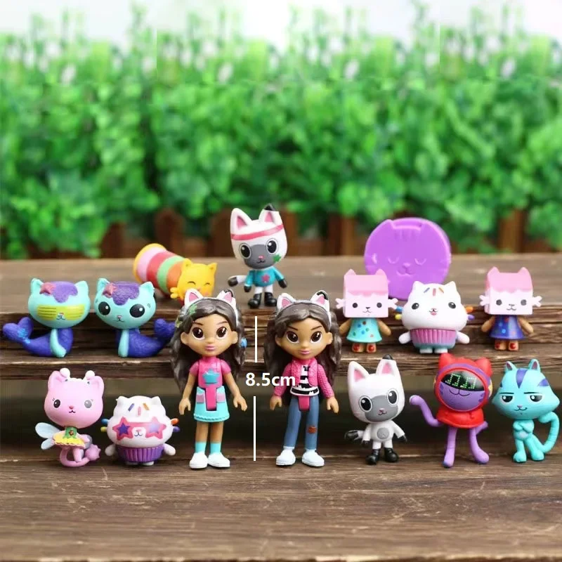 Gabby Races House Figure children's toys Mercat smiling cars cats HDPGaby Girl dolls PVC birthday gifts 6 pieces action figures toys mini figure toys mini dolls toys