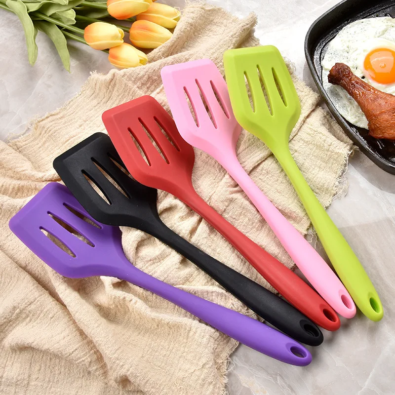 30cm Silicone Slotted Turner Egg Fish Frying Pan Scoop Non-Stick Fried Shovel Spatula Heat Resistant Turner Cooking Utensils kitchen utensils