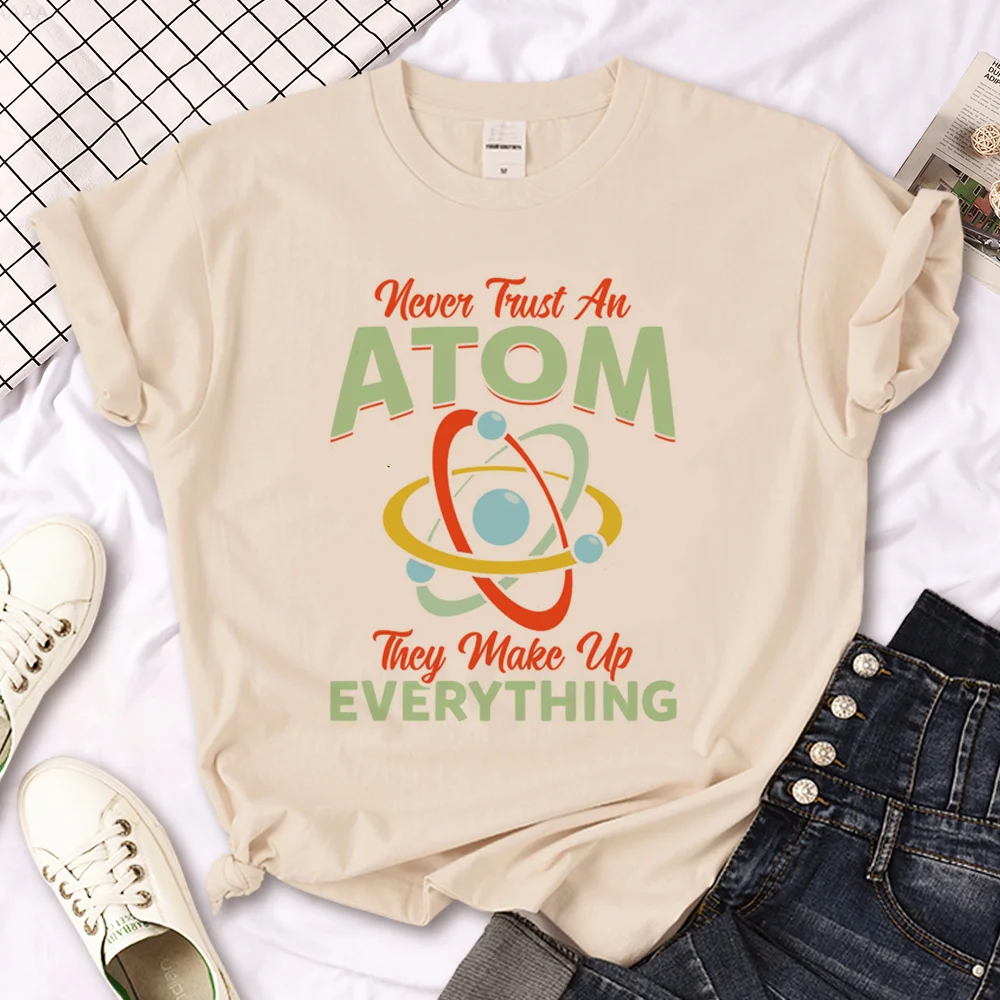 

Atom Melecule Science tshirt women comic Tee girl streetwear Japanese clothing