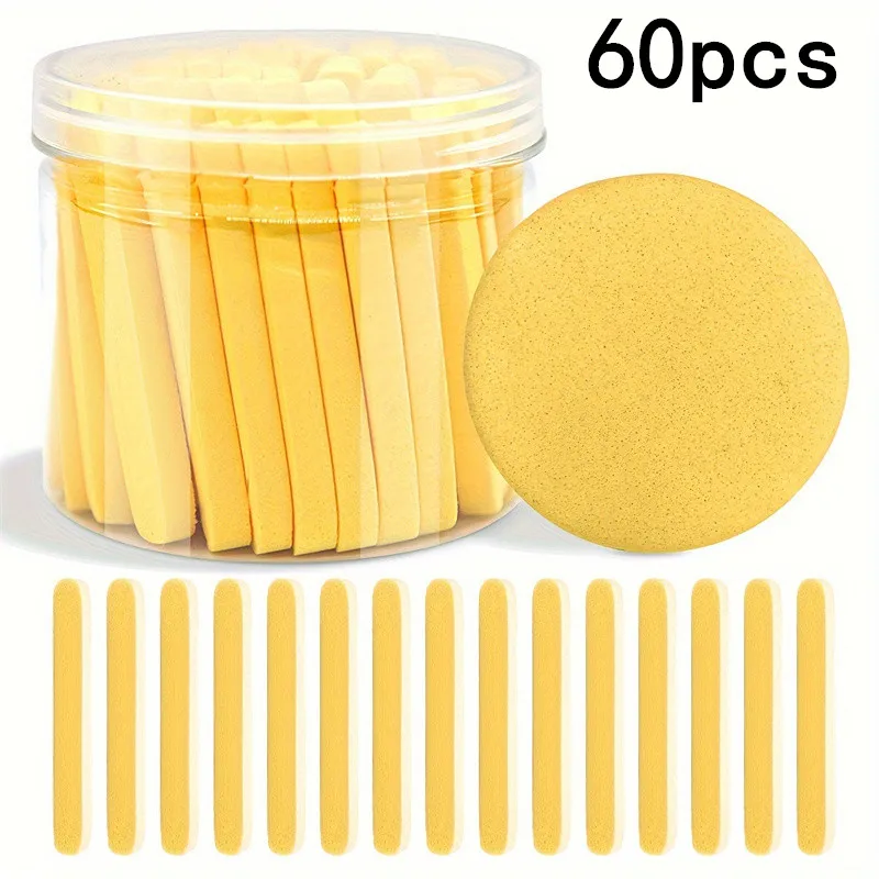 60pcs 압축 페이스 워시 퍼프(보관 상자 포함) 메이크업 리무버용 페이셜 클렌..