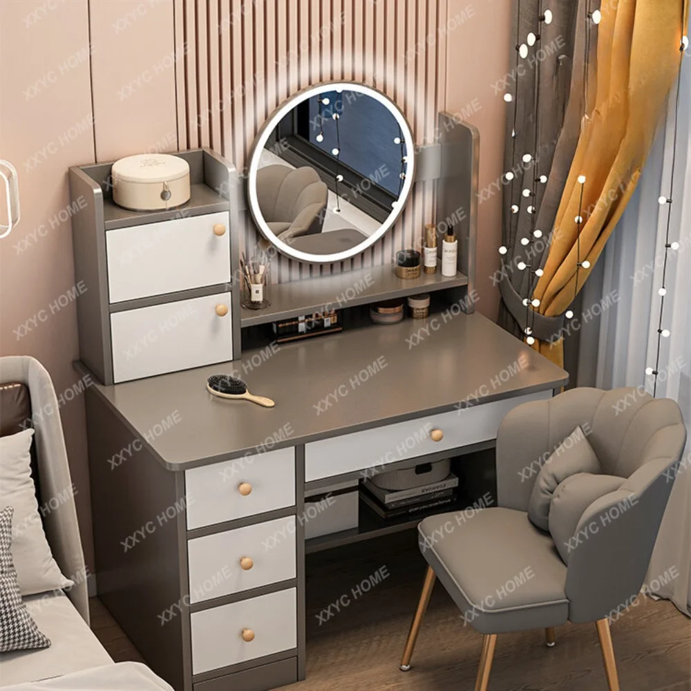 

Makeup Table Dressing Table Bedroom Simple Modern Small Apartment Desk Dresser Integrated Light Luxury Dressing Table