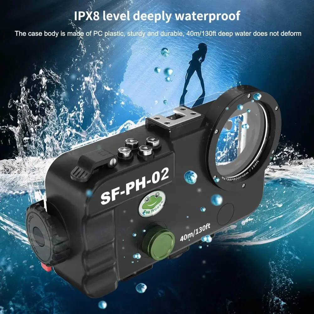 40m IPX8 Waterproof Bluetooth Diving Case For iphone 15 Promax 16 14 13 12 pro max Underwater Smart Dive Photography Equipment
