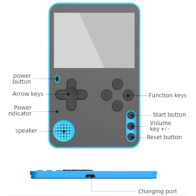 Console di gioco mini K10 portatile retrò con 500 giochi classici, giocattolo regalo di Natale per ragazzi, batteria da 400 mAh, lettore di gioco portatile sottile._voghion.com