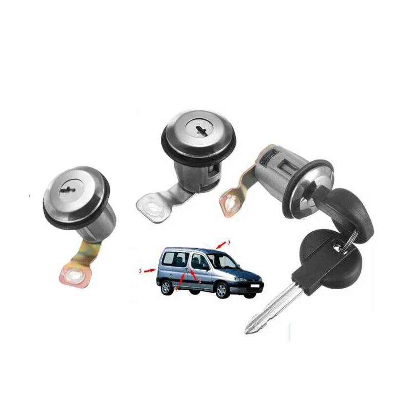 

1 Set 9170G3 252522 LEFT RIGHT DOOR LOCK CYLINDER WITH 2 KEYS FOR CITROEN BERLINGO XSARA PICASSO FOR PEUGEOT PARTNER