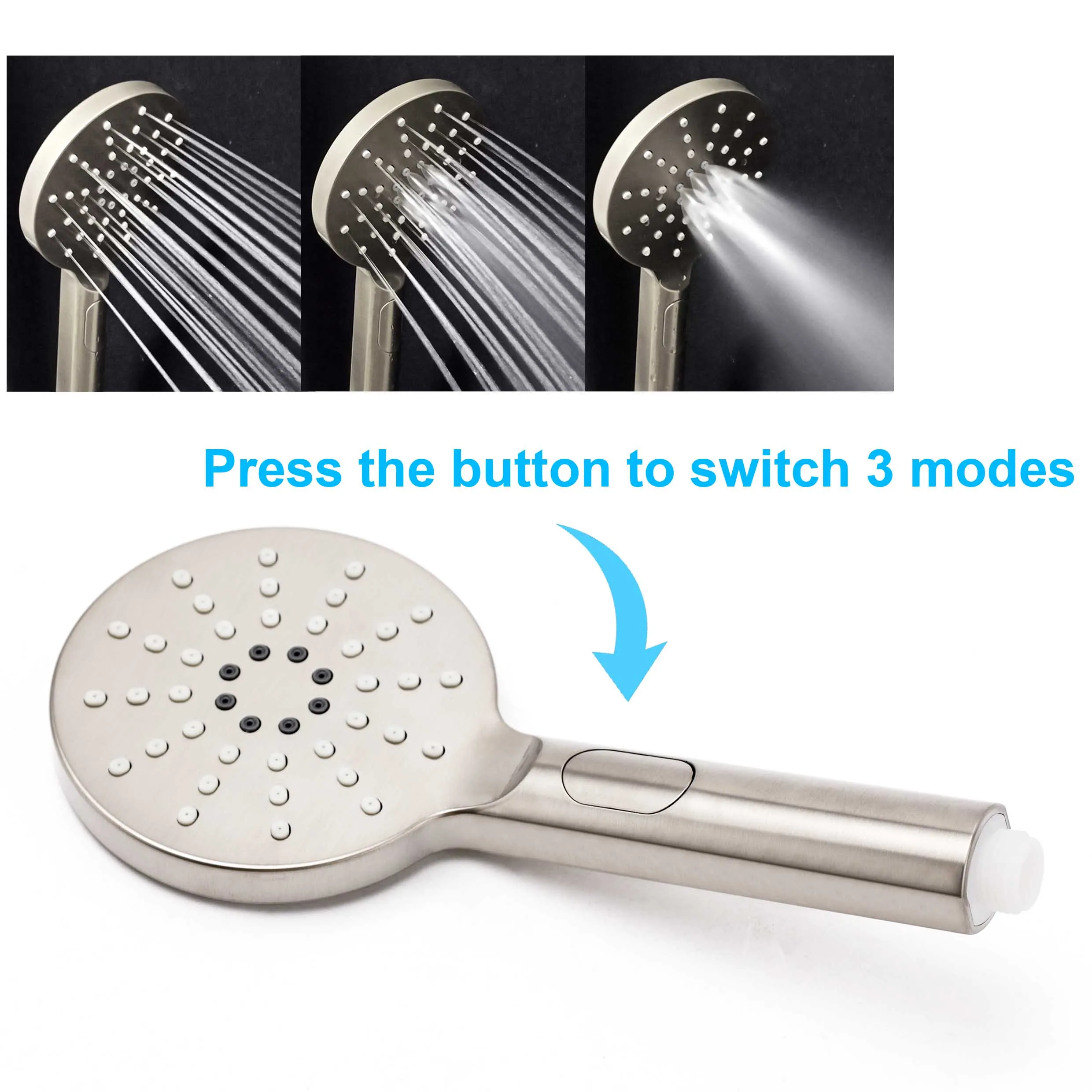 **Sydney Stock** KYLINS 8/10/12" Rain Shower Head Adjustable Sliding Rail Dual Hose 2 in 1 Set Brushed Nickel WELS WATERMARK