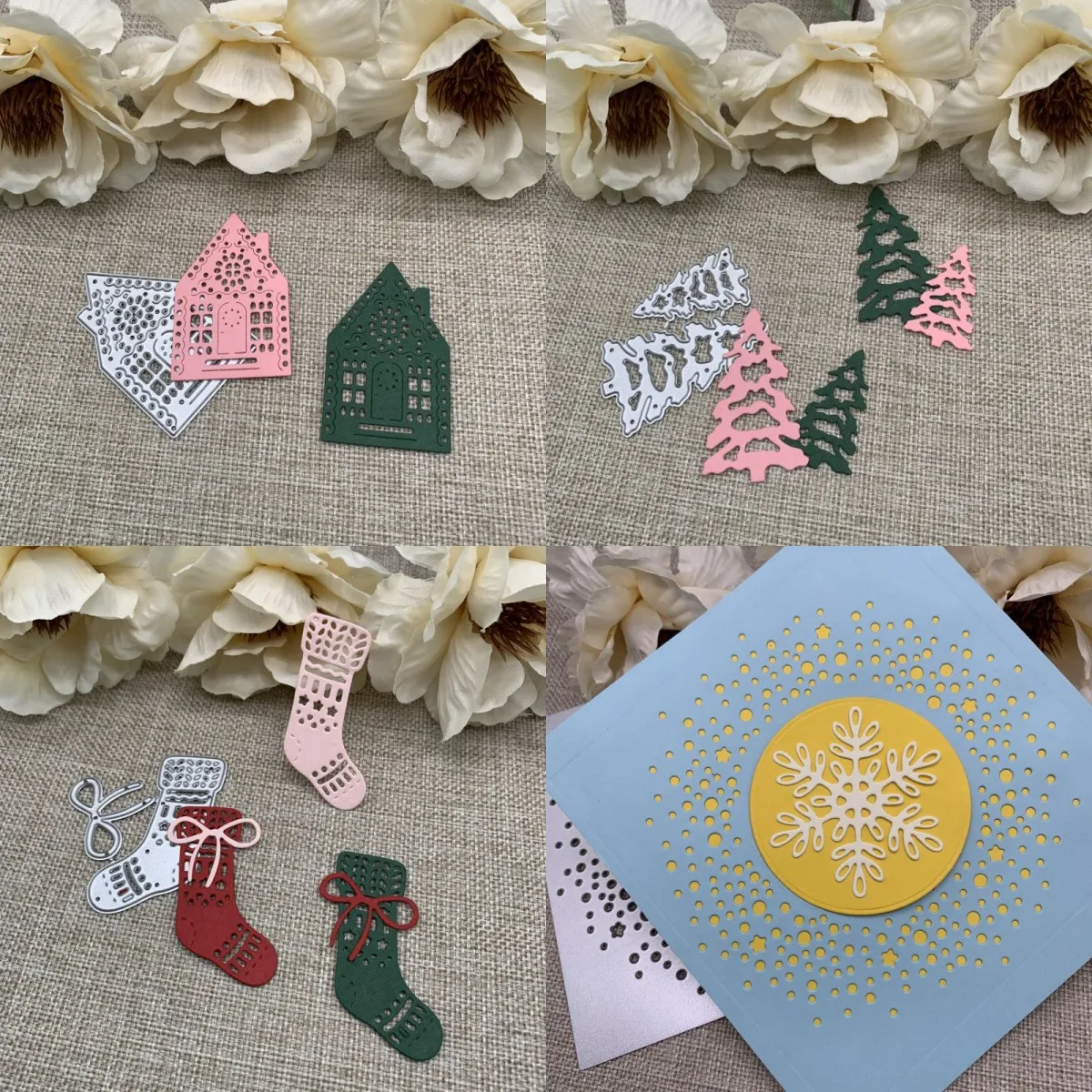Weihnachten serie Metall Schneiden Stirbt Schablonen Für DIY Scrapbooking Dekorative Handwerk Stanzen Template Mold