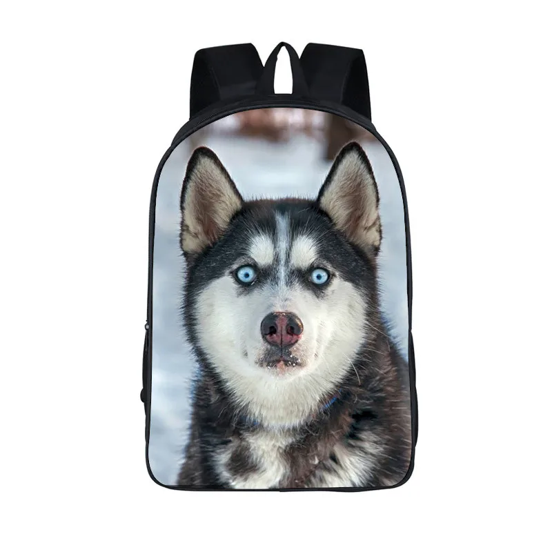 Wolf / Husky Dog Print Backpack Men Women Casual Rucksack Children School Bags for Teenager Girls Boys Daypack Student Book Bag
