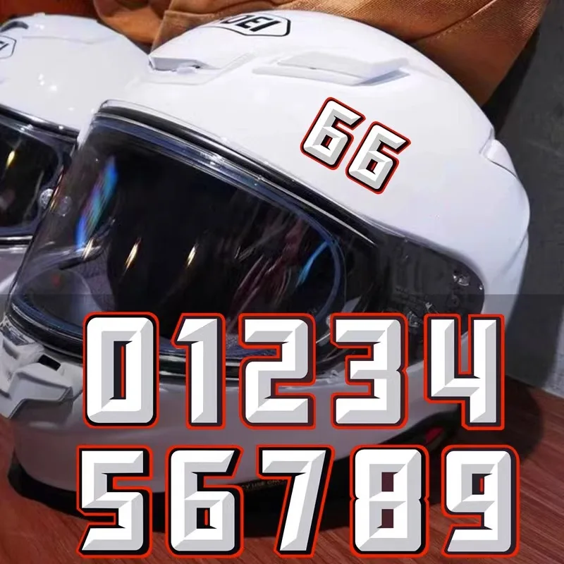 Racing Number Stickers 0123456789 Electric Motorcycle Helmet Logo Vinyl Decals DIY Motocross Tank Sticker Funny Moto Accessories jjrc 2 4g 2ch rc boat simulation crocodile electric racing boat for pools spoof toy