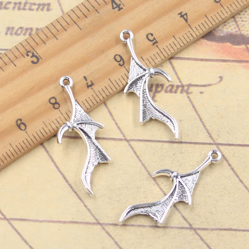 20 Stück Charms Drachenflügel Fledermausflügel 31x13mm Antik Silber Farbe Anhänger Herstellung DIY handgemachte tibetische Schmucksuche
