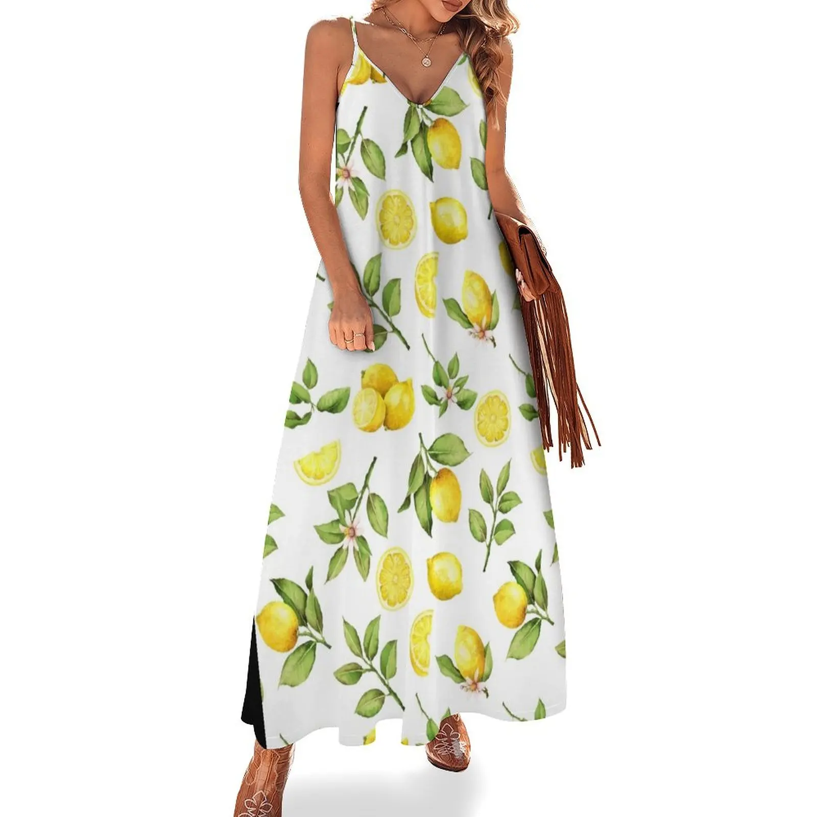 

Summer Lemons Botanical Garden Sleeveless Dress prom dress 2024 Clothing female Dance dresses long dress women summer