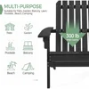 300LBS Solid Wood Folding Adirondack Chair Set of 5 Outdoor,Weather Resistant,Fire Pit Lounge Chairs for Garden,Black 6