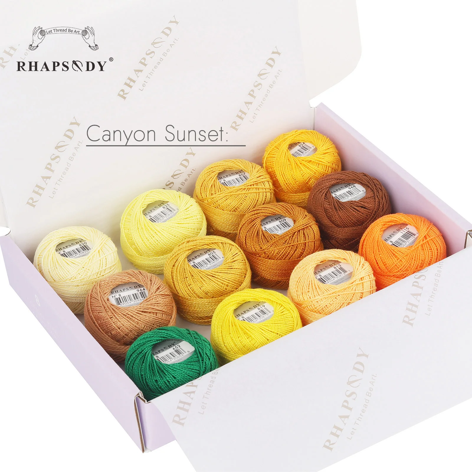 Rhapsody Size 8 Crochet Thread Double Mercerized Long Staple Egyptian Cotton Pearl 12 Different Colors Set 43 Yards 5 Grams Ball 2