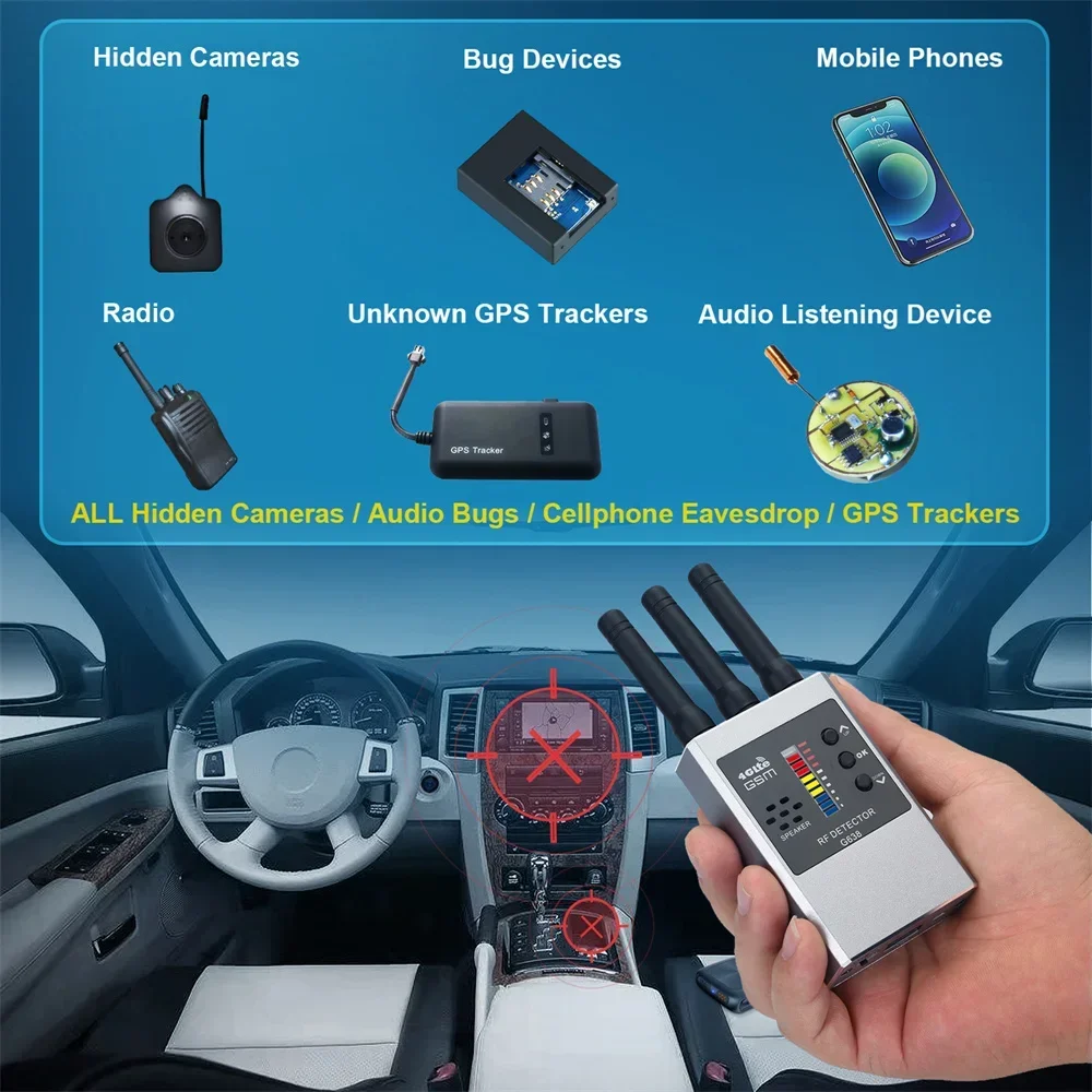 gps signal Detector Hidden Spy Camera Finder Anti-Spy Listening Device Detector Cell Phone Bugs Wireless GPS Tracker