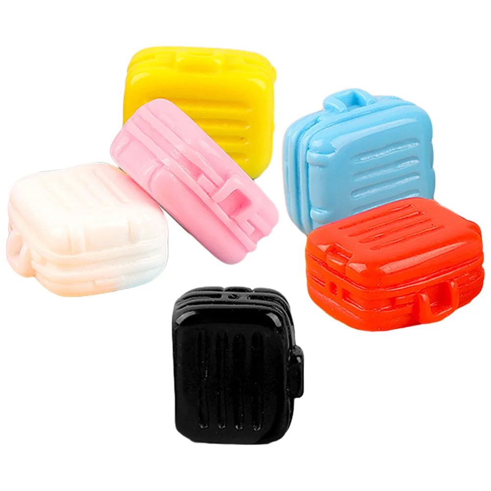 

6 Pcs House Micro Scene Vintage Decor Tiny Trunk Case Plastic Miniature Luggage