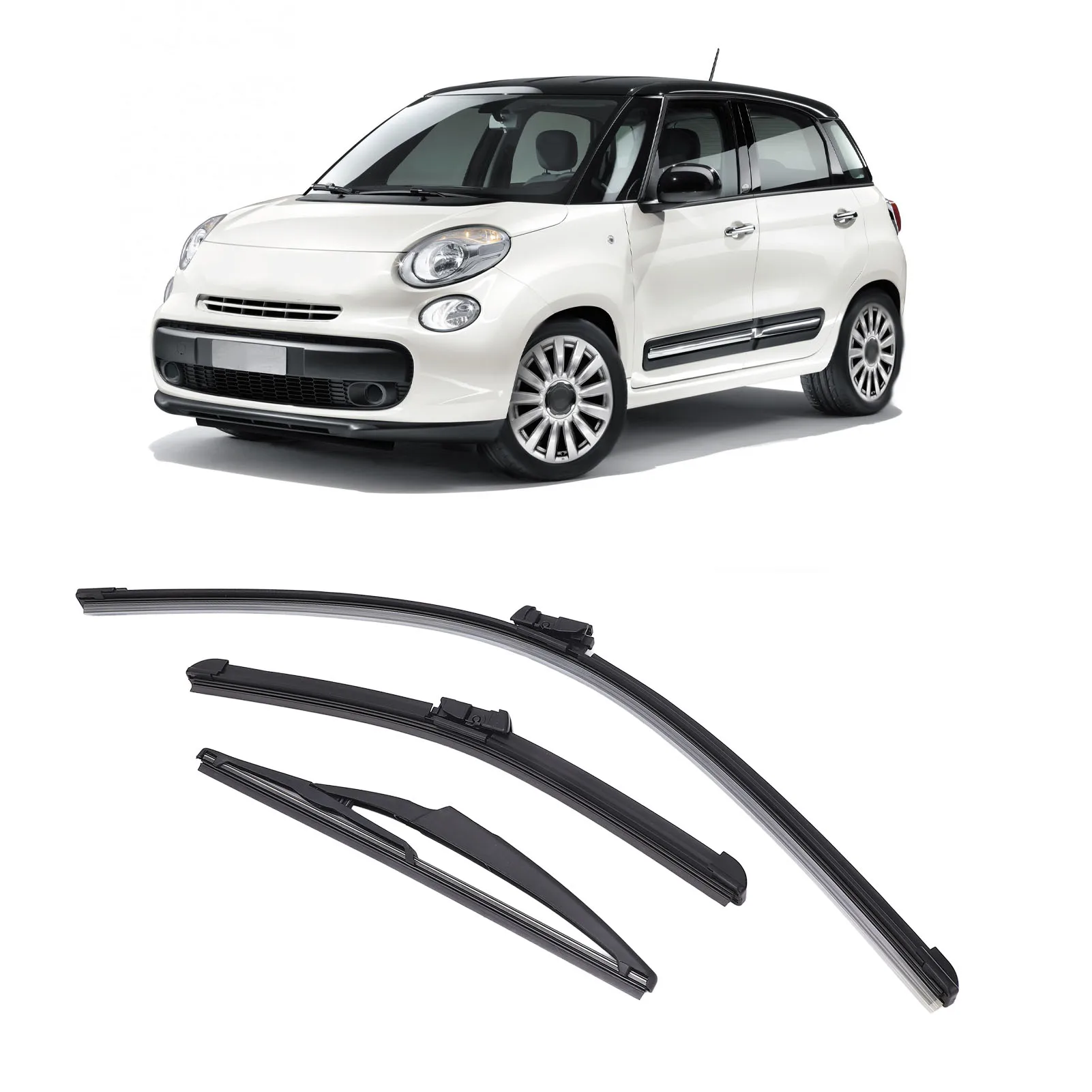 New 3Pcs Front Rear Wiper Blades Set for Fiat 500 500C 500L 2009 to 2023 Windshield Windscreen Tailgate Window Brushes Car Parts 2