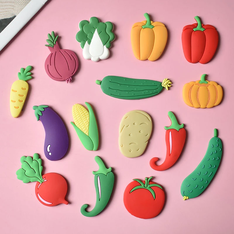 Imanes de PVC de dibujos animados creativos para nevera, juguetes  magnéticos de verduras, calabaza, cebolla, recuerdo de niño pequeño, 15  piezas| | - AliExpress