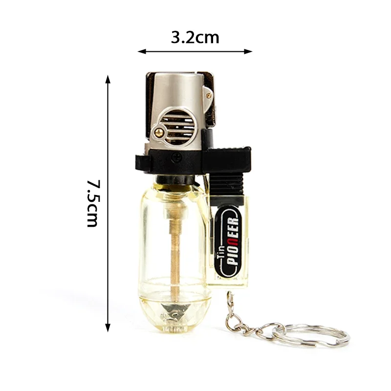 Description Picture 2 of itemWindproof Jet Flame Butane Gas Refillable Lighter Jet Blue Flame Keychain Lighter for Kitchen BBQ Lighters Smoking Gifts