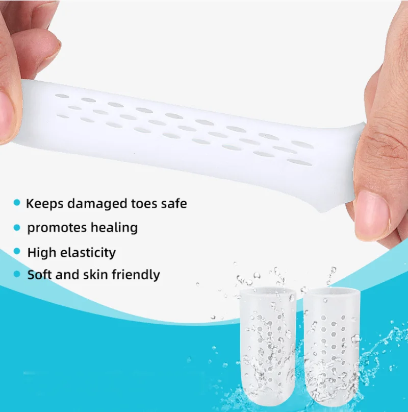 2Pcs=1Pair Foot Care Tool Silicone Fingers Separators Stretchers Toe Tube Corns Blisters Protector Gel Bunion Protection Spacers toe separators toe spreader finger toe separator toe protectors