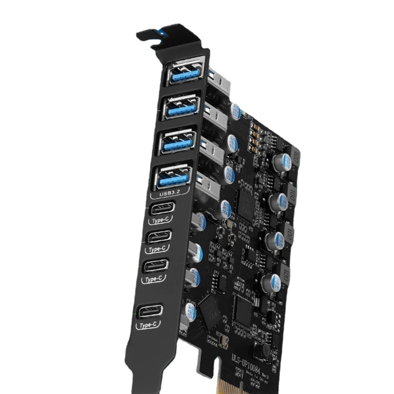 

4x Type-C + 4x USB3.2 PCIE USB Card Support PCI-E X4 X8 X16 for Desktop Computer Dropship