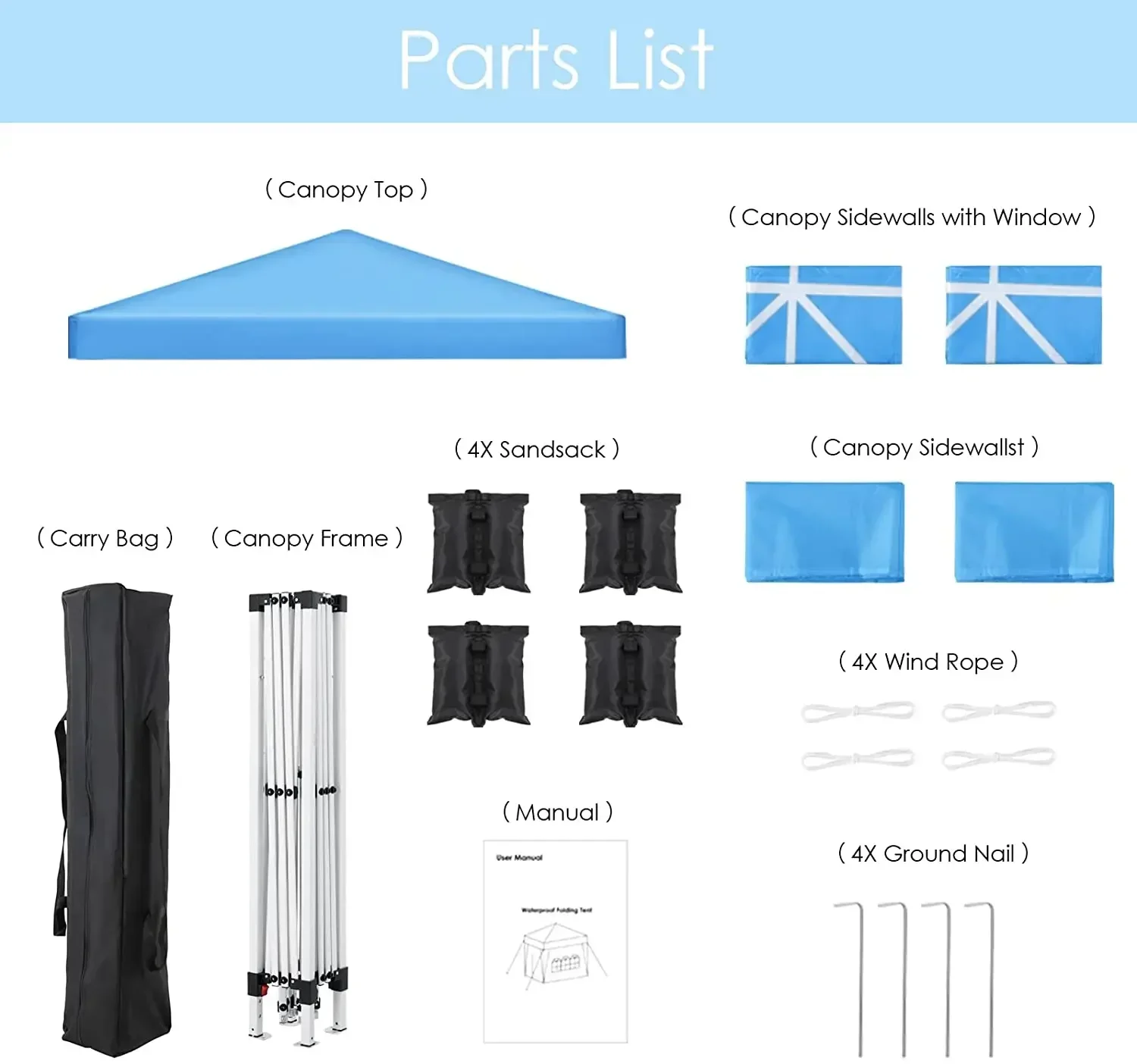 3x3m Sunshade Gazebo Portable Outdoor Rainproof Tent Adjustable Sides Party Garden Picnic Shade Shelter Include Top Canopy Frame pop canopy tent