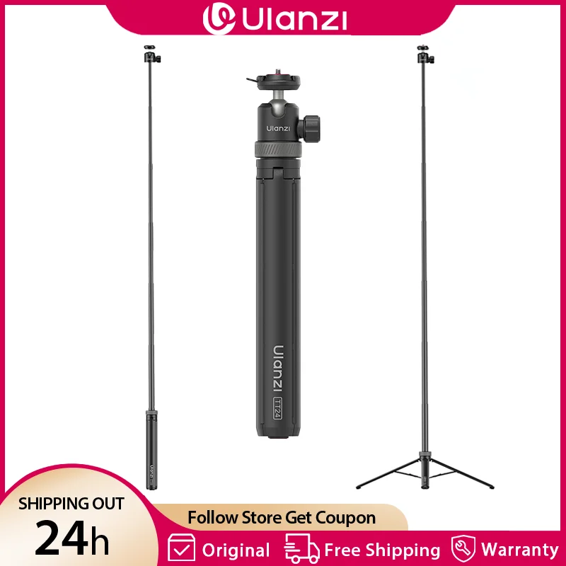 【¥2,092】Ulanzi TT24 1.5m クイックリリース式 自撮り棒 4脚 三脚スタンド-アリエク特価アラート