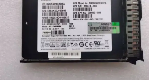 For 872520 001 872348 B21 866614 003 960GB SATA SSD