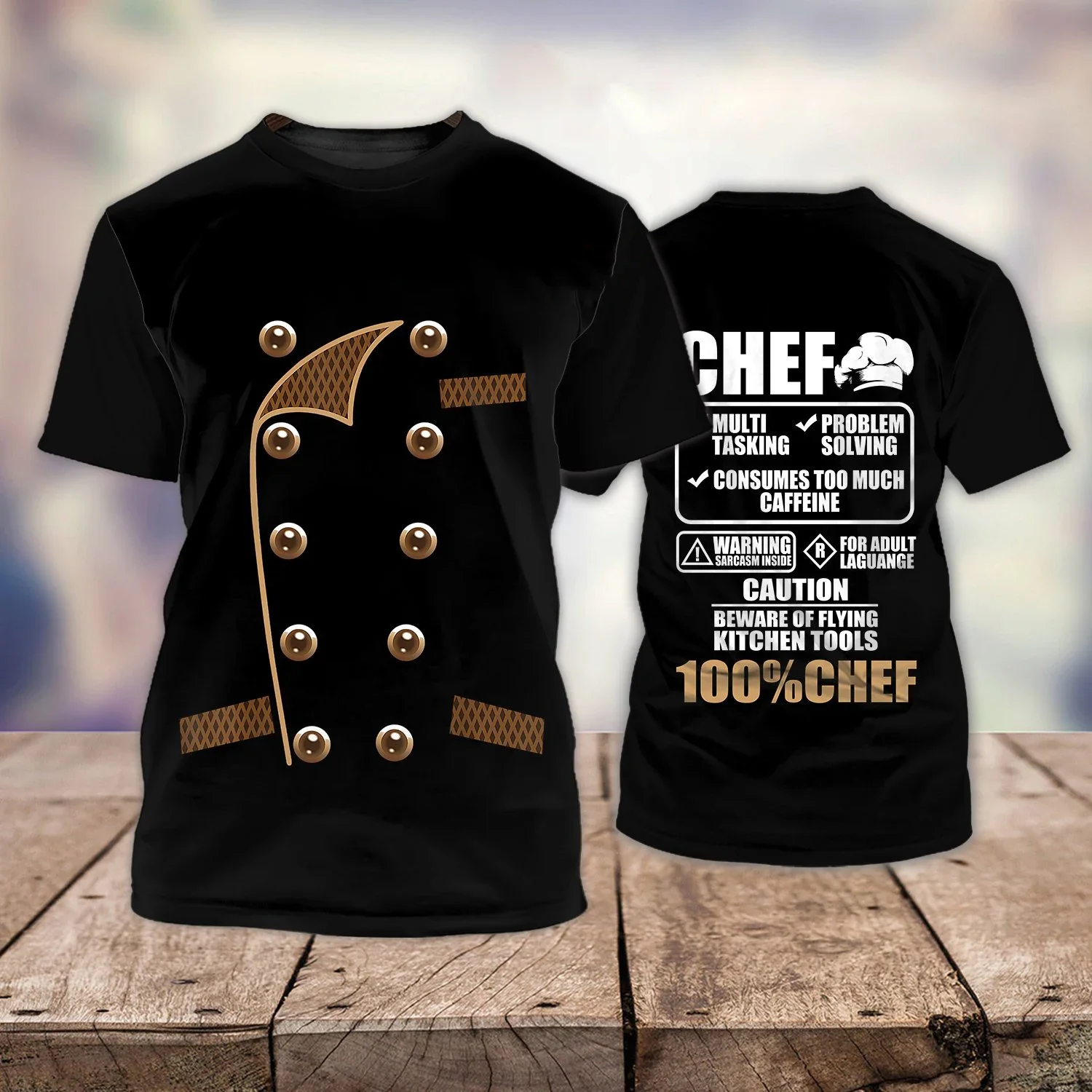 Mens Cotton T Shirt Chef Shirt Men's T-shirts 3D Printed Men's Clothing O-Neck Oversized Cheap Short Sleeve Tops Fashion Punk Streetwear 6xl