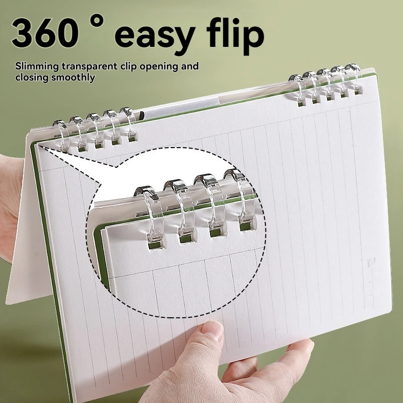 Solid Color Minimalist Hard Shell Loose Leaf Notebook with Five Hole Clip