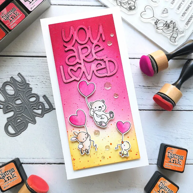 Traditional Chinese Love Heart Background Circle Metal Cutting Dies Cursive Words Dies DIY Scrapbooking Paper Card Crafting 3