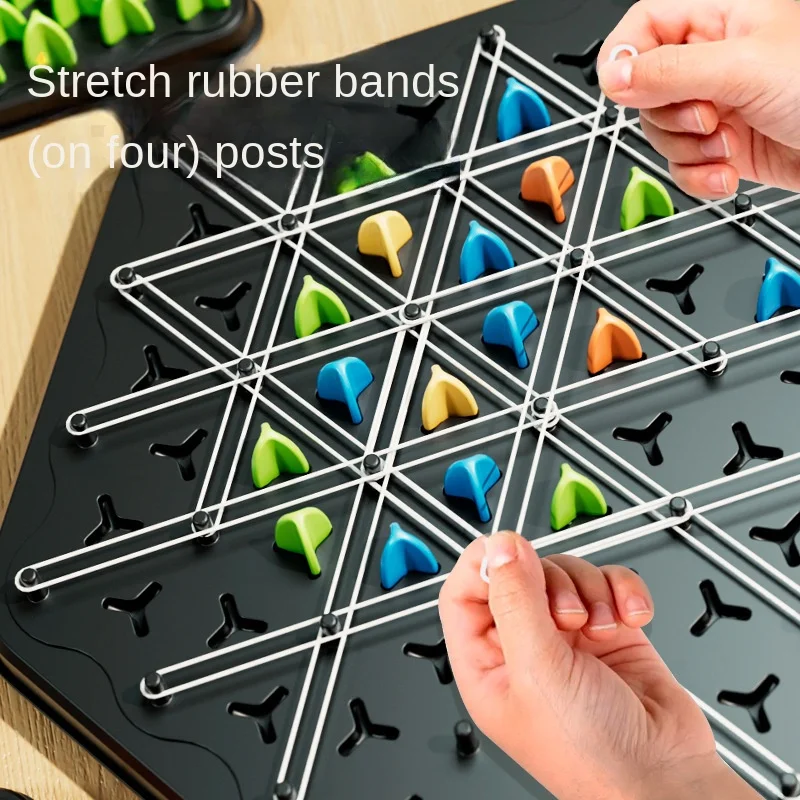 New Chain Triangle Chess Game Triggle Rubber Band Game Educational Interactive Game Battle Set For Family Party Gift 3