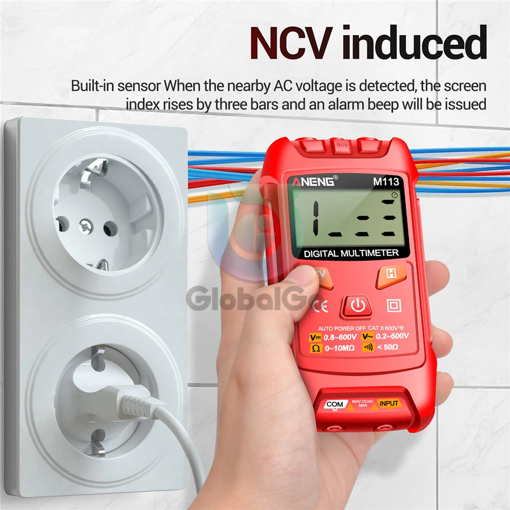 ANENG M113 1999 Counts Mini Multimeter Digital AC/DC Voltage Meter Ohm NCV Electricity Measuring Instruments