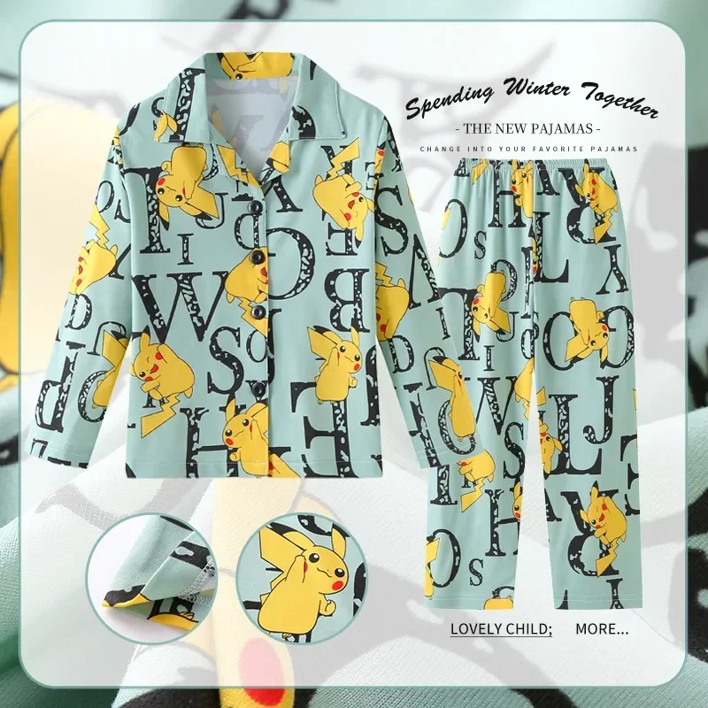 thumbnail image 1 of Pijamas de Pokemon Pikachu de Anime nuevo para niños, modelos de primavera y otoño, cárdigan de manga larga, ropa de descanso, traje, regalos para niños y niñas, 2023, 1 of 4