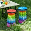 The Latest Portable Fun Casual Round Folding Chair Adjustable Plastic Fishing Stool Rainbow Telescopic Stooltool 6