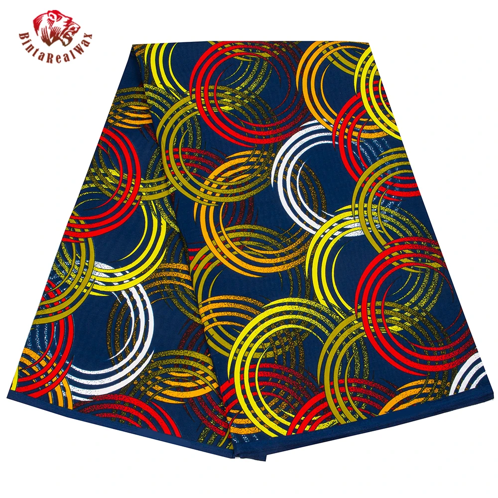 

BintaRealWax 3/6 Yards African Women Fabrics Cotton By the Yard Fabric Material Africa Print Cloth For Sewing Dress 24FS1482