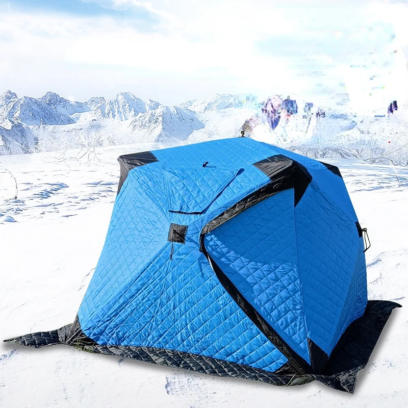 2-3 Person Automatic Outdoor Ice Fishing Tent Snow House Keep Warm Winter  Oxford Cotton Camping Beach Car Family Wind Proof