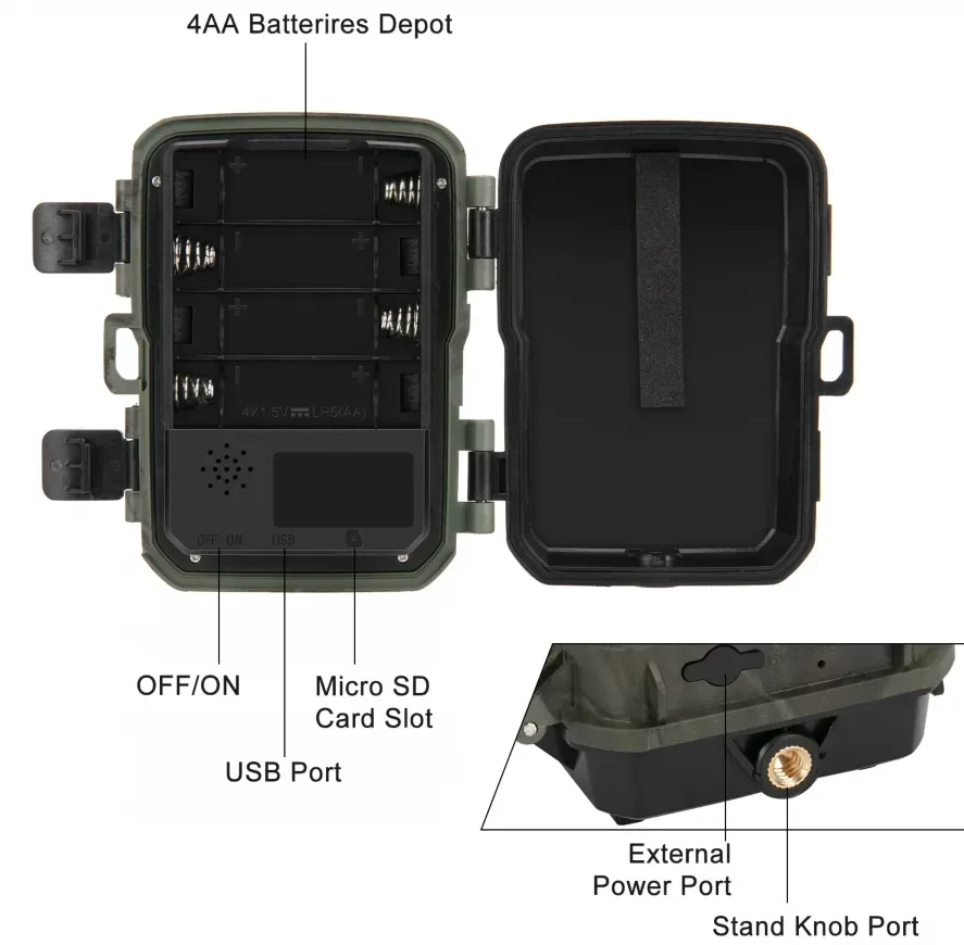 20MP Mini Trail Hunting Camera Wildlife Hunter Cameras Mini600 1080P Forest Animal Camera Photo Trap Surveillance Tracking