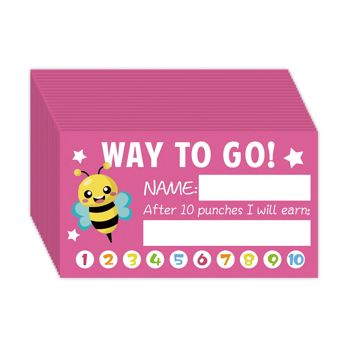 كارتون مكافأة حافز لكمة بطاقات ، مناسبة للأطفال ،...