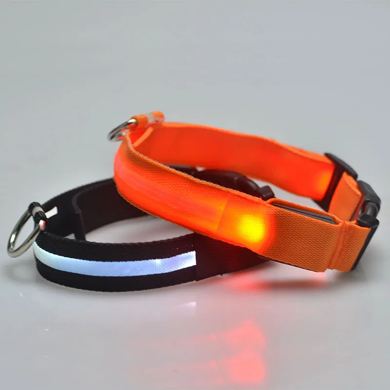 Nylon LED Night Safety Flashing Glow In The Dark Dog Leash Dogs Luminous Fluorescent Pet Dog Collar dog leash dog collar pet collar